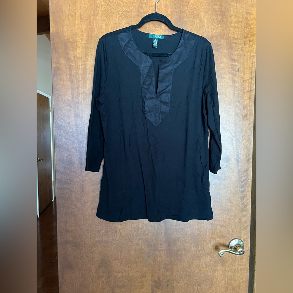 Ralph Lauren Black Long-Sleeve Tunic Top